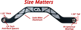 Honda Talon X and R Billet High Clearance Radius Rods | CA Tech USA Our high clearance rods were designed with strength, dependability, and affordability all in mind. Our rods finish in the absolute largest rods on the market. We have a finished thickness of 1.25 inches throughout the entire center of the rod where it really counts, and a finished height of the rod at over 1.5 inches. Our rods also boast a full 3 INCHES OF ADDED GROUND CLEARANCE