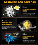 XP-ULTRA Series 3 Inch 80W Spot Beam LED Pods Amber&White Offroad Lights