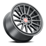 Aluminum Wheels 17x9 Grip 315B Satin Black Red and Black Logo Raceline Wheels