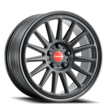 Aluminum Wheels 17x9 Grip 315B Satin Black Red and Black Logo Raceline Wheels