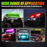 New 22 Inch V-PRO Series Straight RGBW Color Changing Off Road Led Light Bar & RGB LED Rock Light Set Combo
