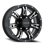 Aluminum Wheels 16x6 Arsenal Trailer 840 Matte Black Machined Face Raceline Wheels