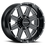 Aluminum Wheels 22x12 Hostage 940M Gloss Black Milled Raceline Wheels