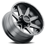 Aluminum Wheels 17x8.5 Stryker 954M Satin Black Milled-Dimples Raceline Wheels