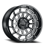 Aluminum Wheels 22x10 Warp 955M Gloss Black Milled Raceline Wheels
