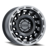 Aluminum Wheels 18x9 Halo 957BS Satin Black Silver Ring Raceline Wheels