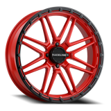Aluminum Wheels 18x7 Krank XL UTV A11R Red Satin Black Bead Ring Raceline Wheels