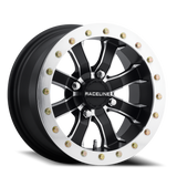 Aluminum Wheels 14x8 Mamba Beadlock UTV A71 Satin Black Machined Lip Raceline Wheels