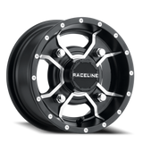 Aluminum Wheels 12x7 Mamba UTV A77 Satin Black Machined Spokes Raceline Wheels