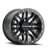 Aluminum Wheels 14x7 Ryno Beadlock UTV A91B Satin Black Machined Face Raceline Wheels