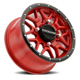Aluminum Wheels 15x7 Krank Simulated Beadlock UTV A94R Red Raceline Wheels