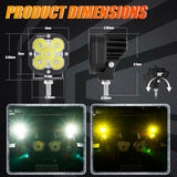 3 Inch 80W 9600LM LED Pods Lights White&Amber for CHEVROLET