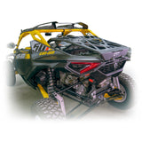 Adventure rack tire carrier, powder-coated black, lift assist shocks and slam latch system