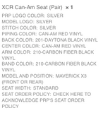 PRP XCR Seats for Can AM X3 Custom for SP