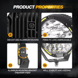 (2pcs/set) 9 INCH 270W 37776LM 360-PRO Series LED Driving Lights+Amber/Black Covers(Optional) for ATV UTV SIDE BY SIDE 4X4