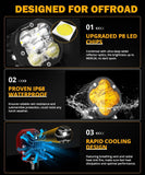 XP-ULTRA Series 3 Inch 80W Combo Beam LED Pods Amber&White Offroad Lights