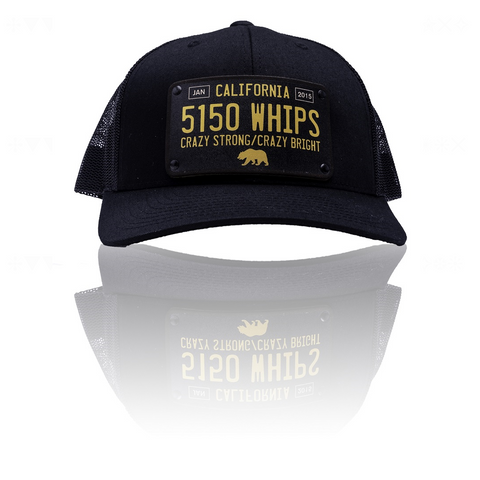 5150 Whips Black Trucker Hat w/ Patch