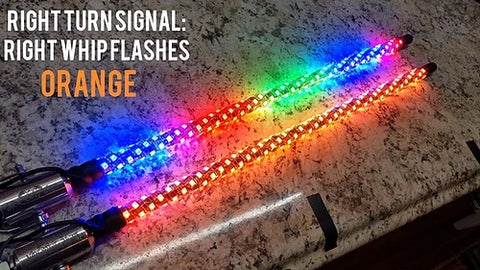 3 Foot NoCo LED Mountain Whips / Pair of Bluetooth & Remote Vertigo Safety Series