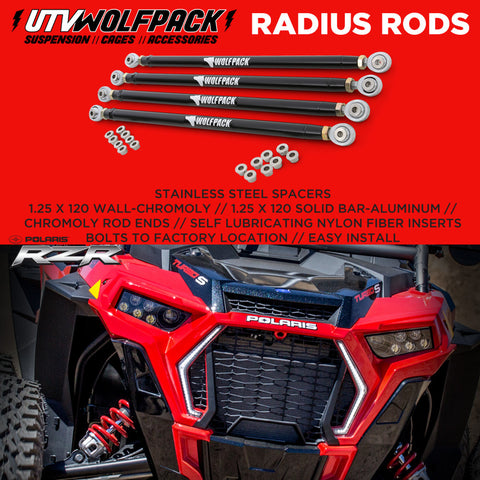 UTV Wolfpack (2018-20)Polaris RZR XP Turbo S Radius Rods Aluminum Heavy Duty